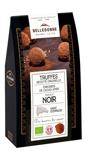 Belledonne Zwarte truffel 74% (origineel recept) bio 120g - 001504